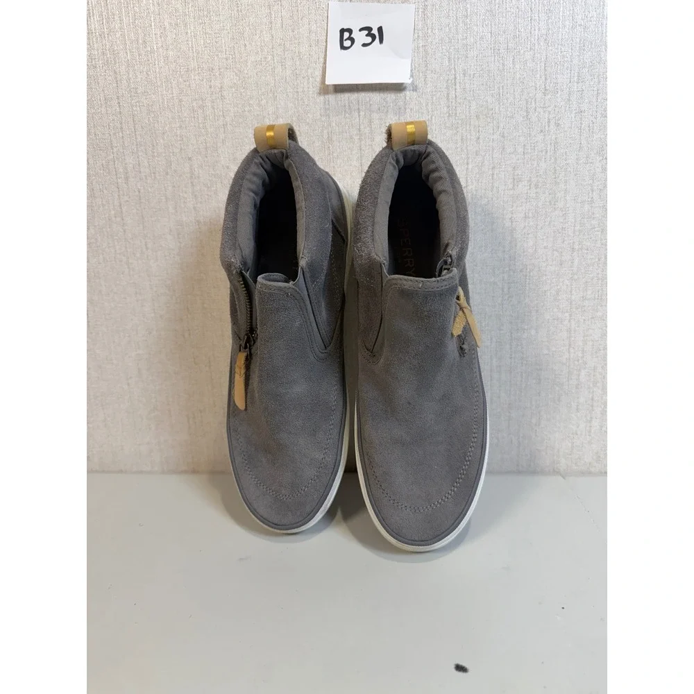 Sperry Topsider Zip Up Sneaker Womans Size 8 Grey